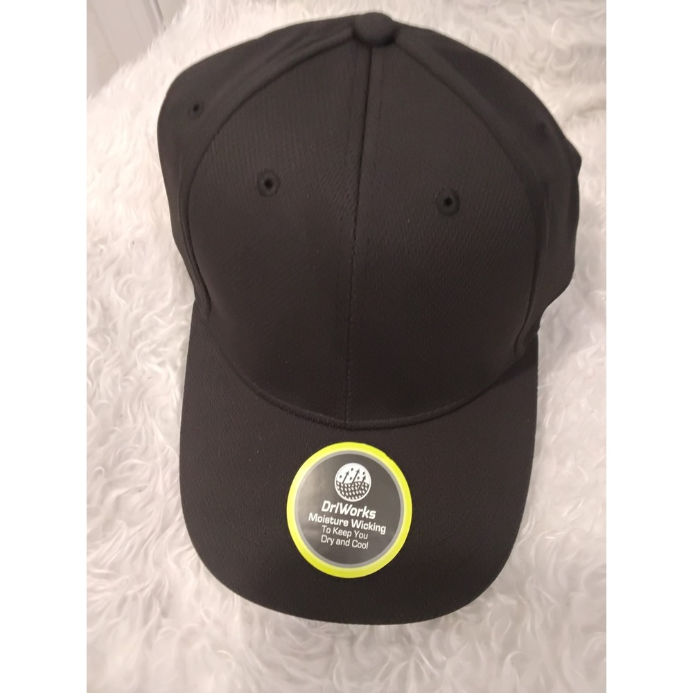 Athletic Works Black DriWorks Moisture Wicking Baseball Cap Hat Recycled SM NEW